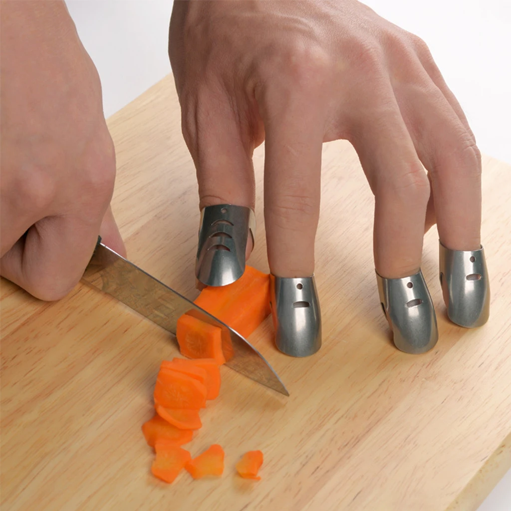4Pcs Slicing Chopping Safe Finger Protector Guard Sleeves Kitchen Gadget