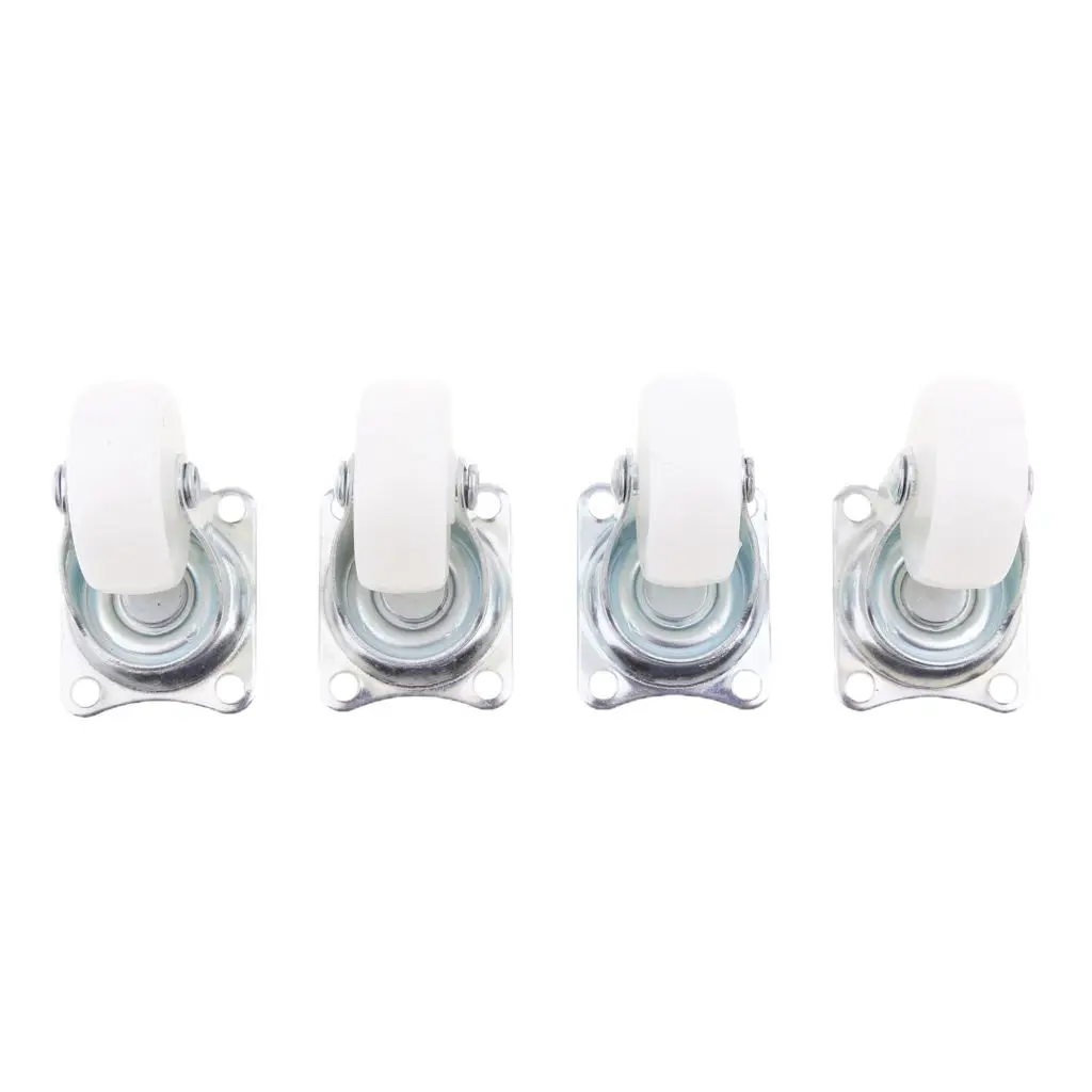 4 x Heavy Duty 40mm PP Swivel Castor Wheels Trolley Furniture Caster White Wear-Resistant, Smooth, Silence