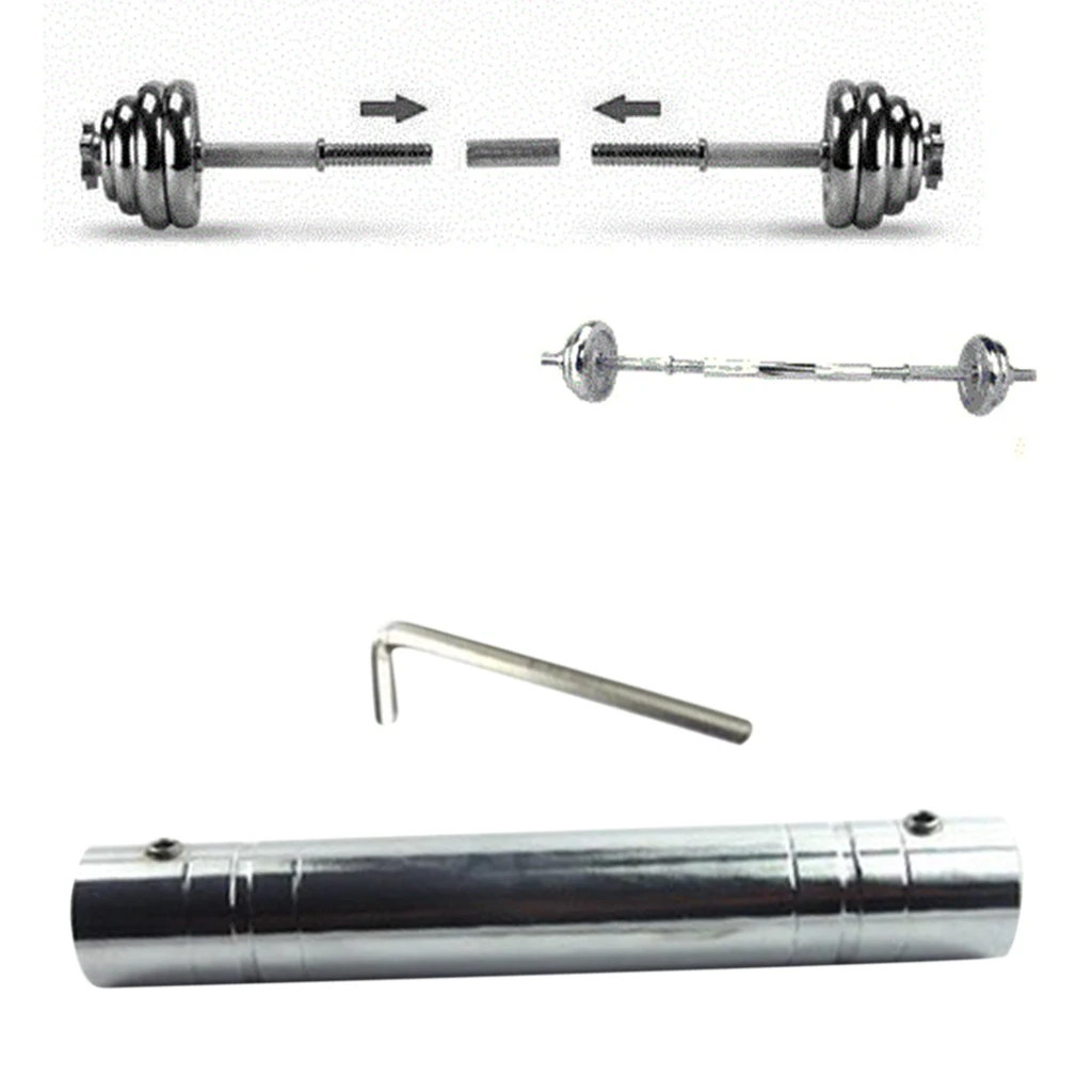 Dumbbell Extension Bar Connector Extender Barbells Joint with Mount Wrench Screw 