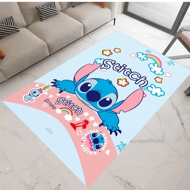 Lilo Stitch Carpet Cartoon Flannel Square Floor Mat Door Mat Rugs