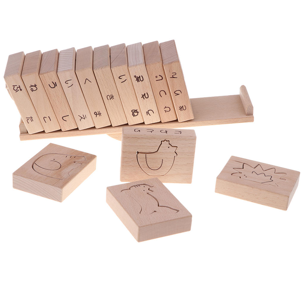 Solid Wood Animal Blocks Balance Game Set Kids Educational Toy - Forest Park