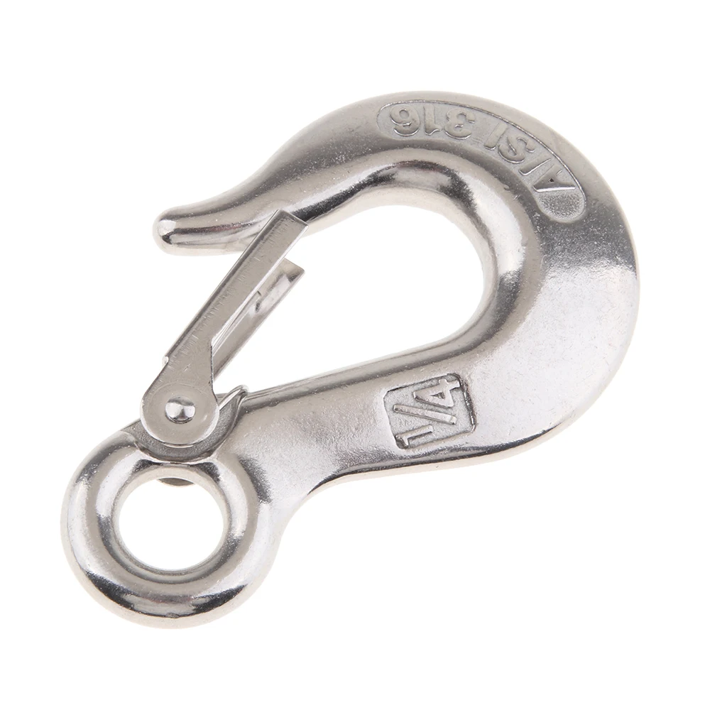 Details about   Stainless Steel 316 Clevis Slip Hook with Safety Latch 1/4 inch Marine Grade 