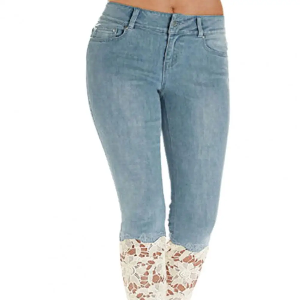 elástica panturrilha comprimento mid rise jeans casual
