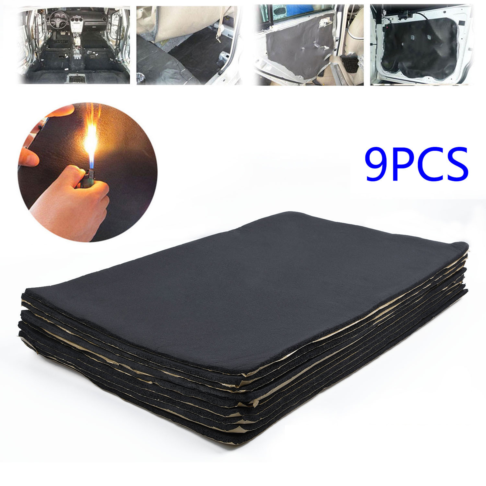 9x Car Sound Deadening Mat Audio Noise Heat Thermal Insulation Material