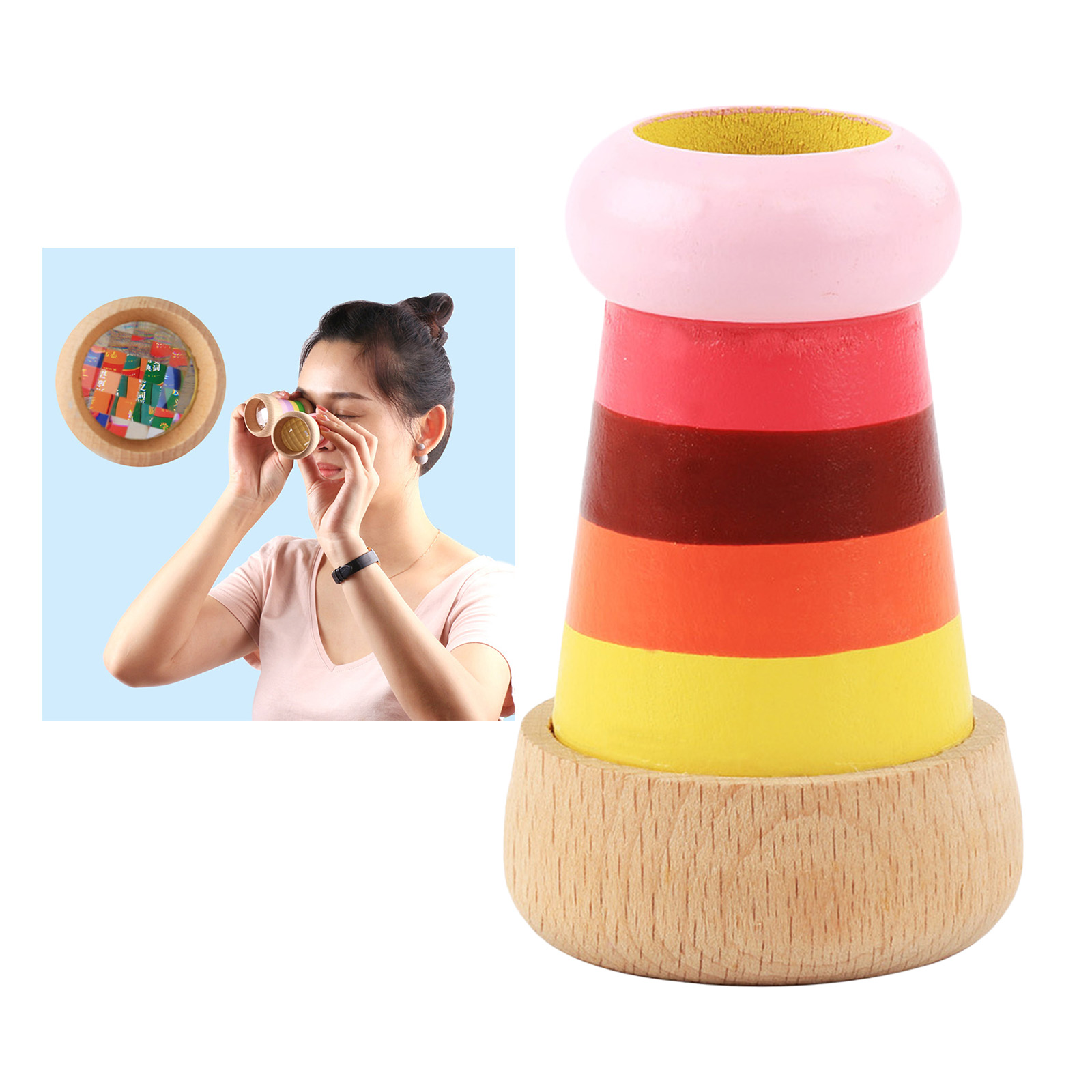 Kaleidoscope Toy Kids Kaleidoscope Wooden Kaleidoscope Toy Educational Handmade Toy for Kids Children Toddler