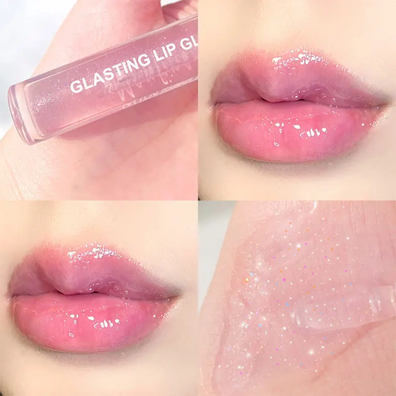 Mirror Gloss Lipstick  Lip Gloss Lip Moisturizing Transparent Lips Oil Reduce Lip Lines Lip Plumping Lipstick With Fine Glitter