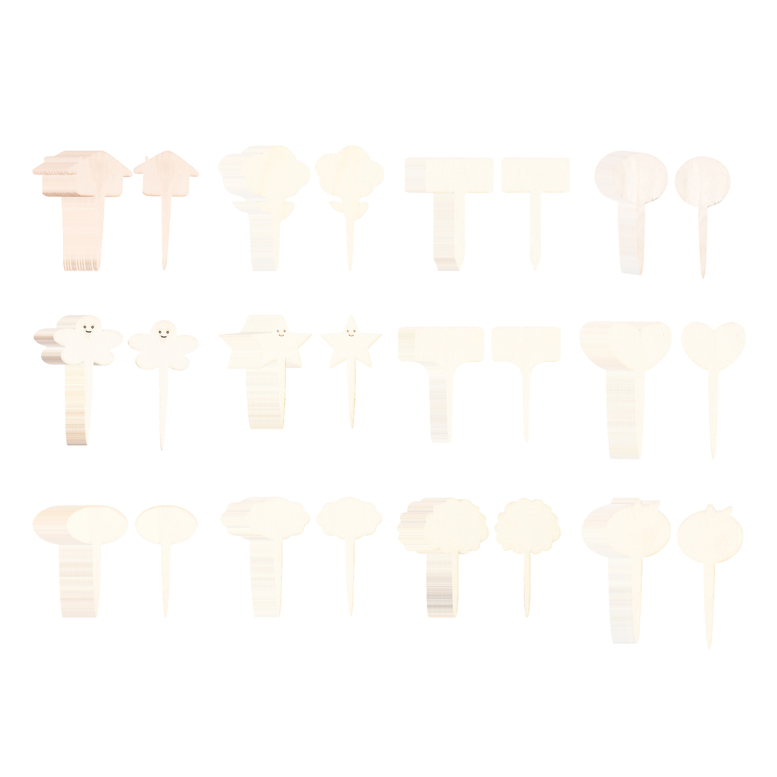 50Pcs Plant Labels Flowers Succulent T-Shaped Wooden Markers Name Tags Sign