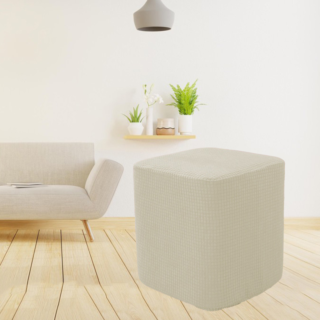 Polyester Square Ottoman Covers Decorative Footstool Slipcover Replacement
