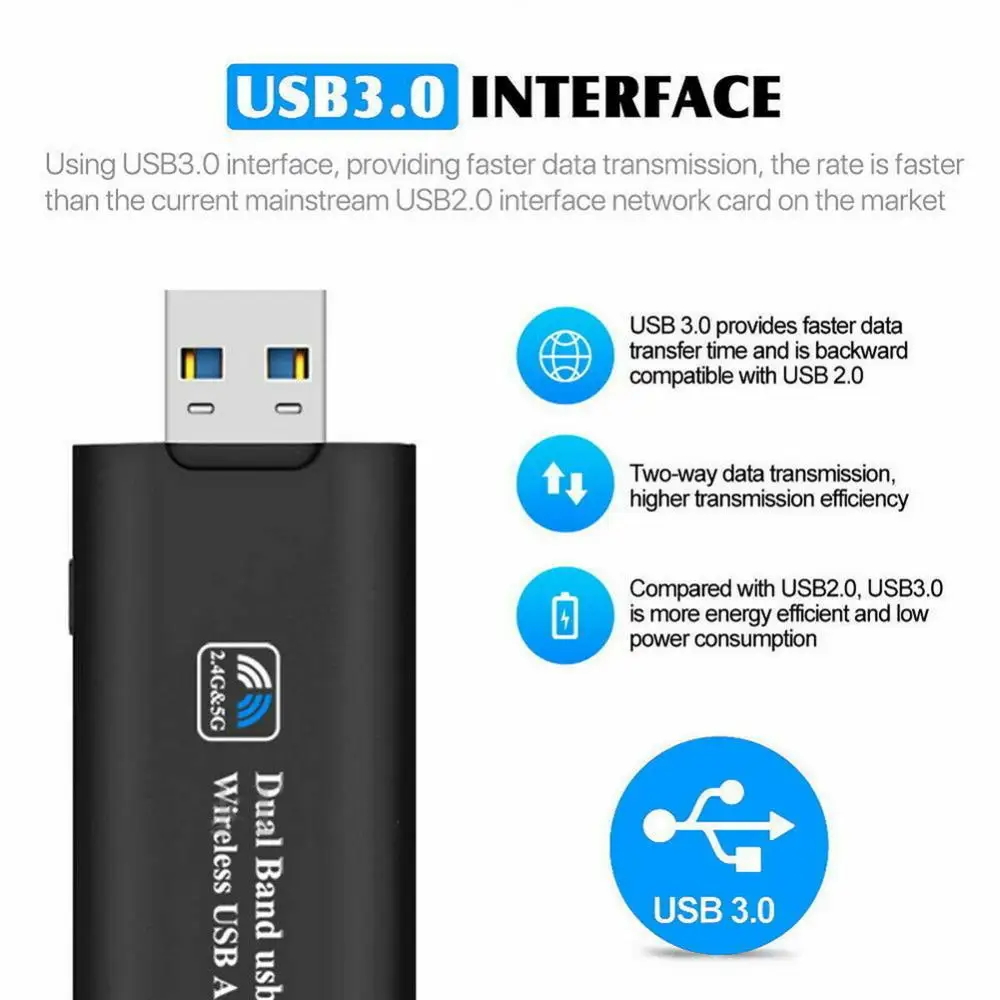 USB WiFi Adapter 1200Mbps Dual Band 2.4G 5.8G USB 3.0 WiFi 802.11 AC Wireless Network Adapter for Desktop Laptop wireless usb modem for laptop