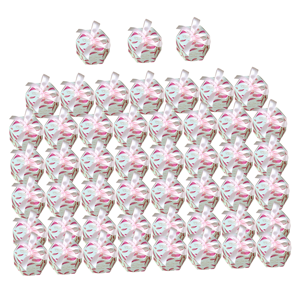50 Pack Hexagonal Candy Boxes Treat Party Favor Box for Wedding Party Decoration