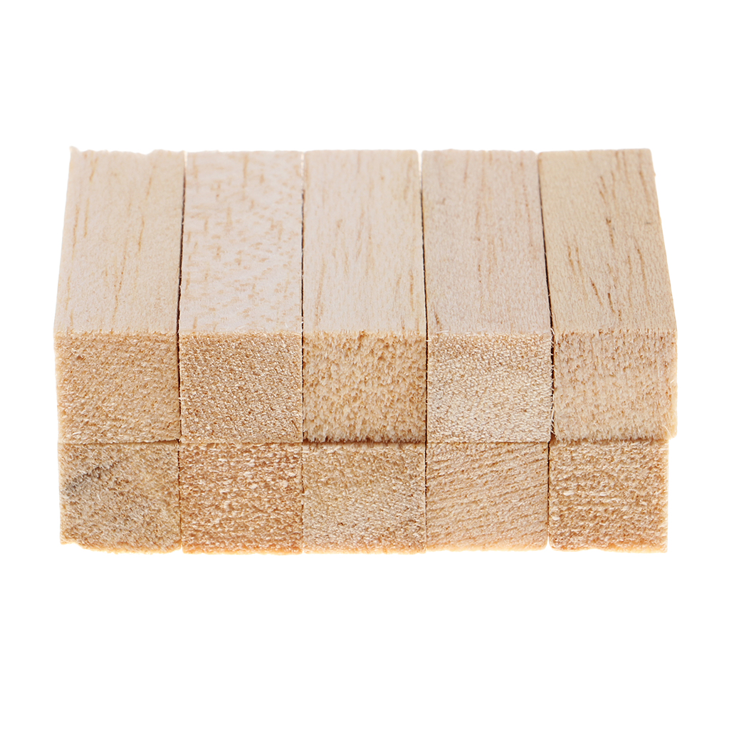 10pcs 50/80mm Premium Basswood Wood Carving Blocks Kit  Square Balsa Wood Stick Block Unfinished Woodcraft Dowel Rod