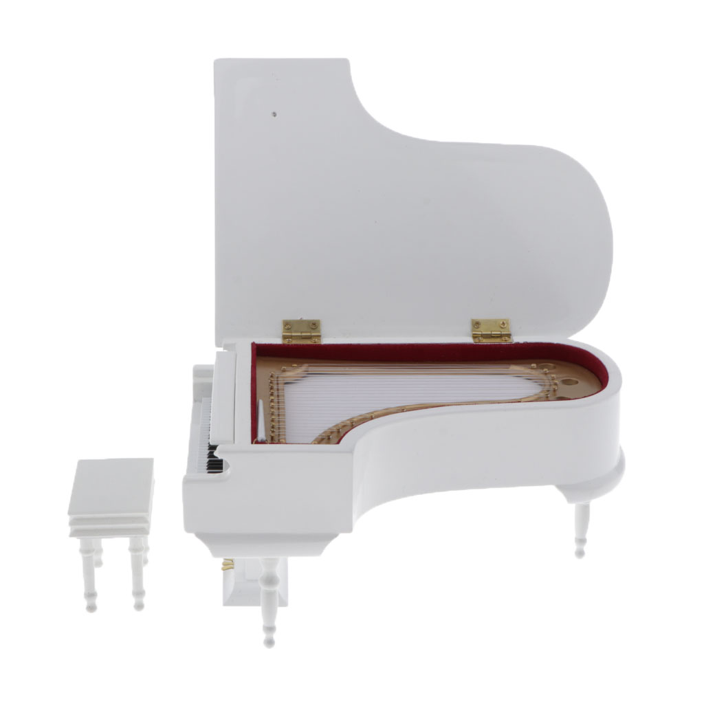 Miniature Musical Instrument Wooden Piano Model For 1/6 Dolls Girls Boys