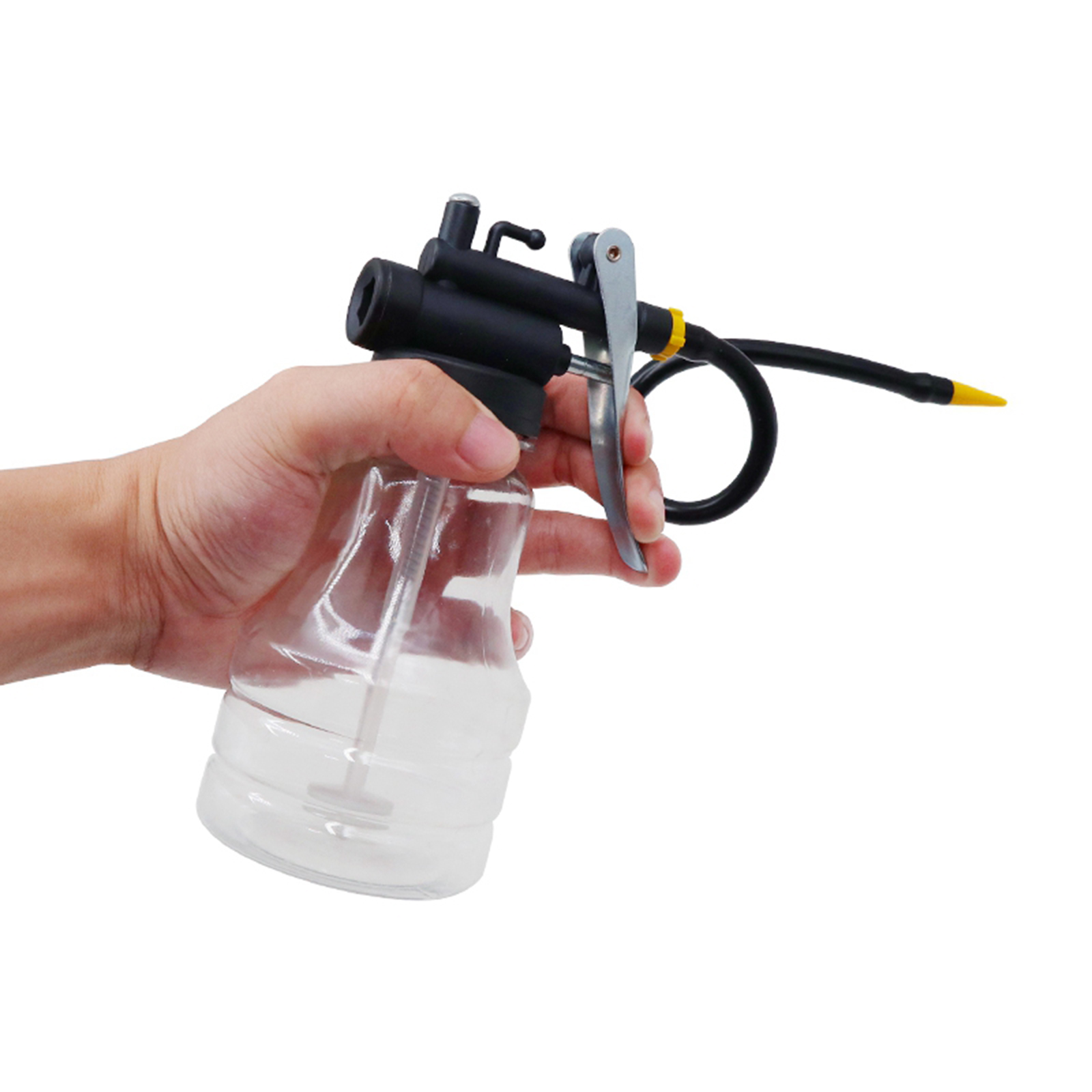 Oil Can Oiler Plastic High Pressure Pump Oiler Mini Hose Oil Injector Can with