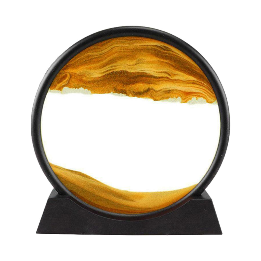 Sand In Motion Dynamic Flowing Sand Picture Keep Calm of Drifting  Hourglass Desktop Ornaments, Free Standing