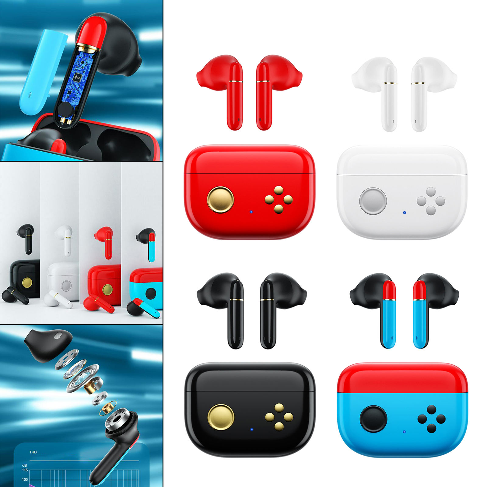 Bluetooth 5.0 Earphones NFC with Mic Easy Pairing in-Ear Headphones for Music Sports