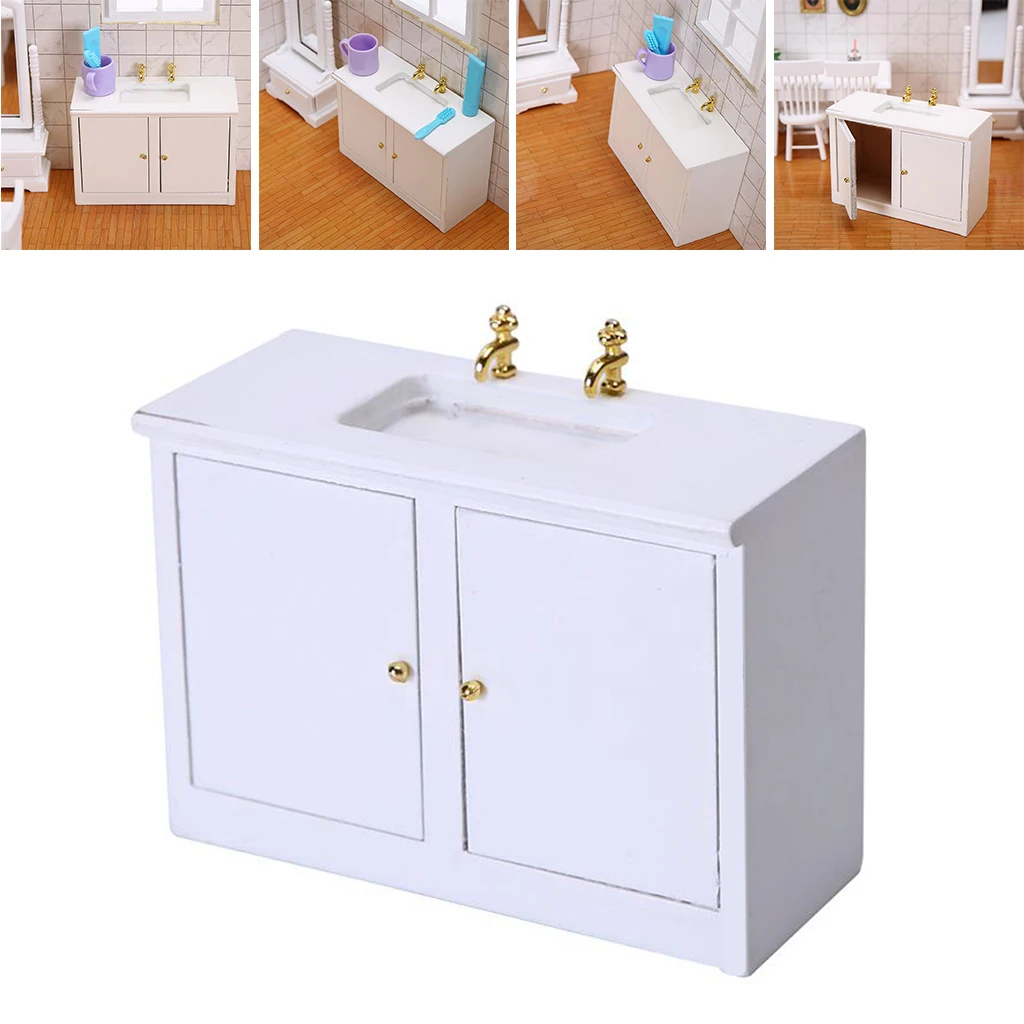 1:12 Scale Dollhouse Bathroom Sink Wash Basin Model Decoration