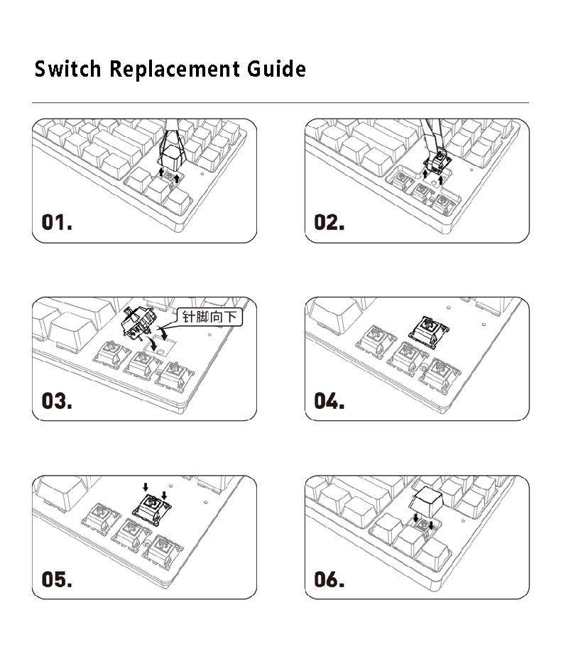 preto rgb smd interruptor para diy teclado