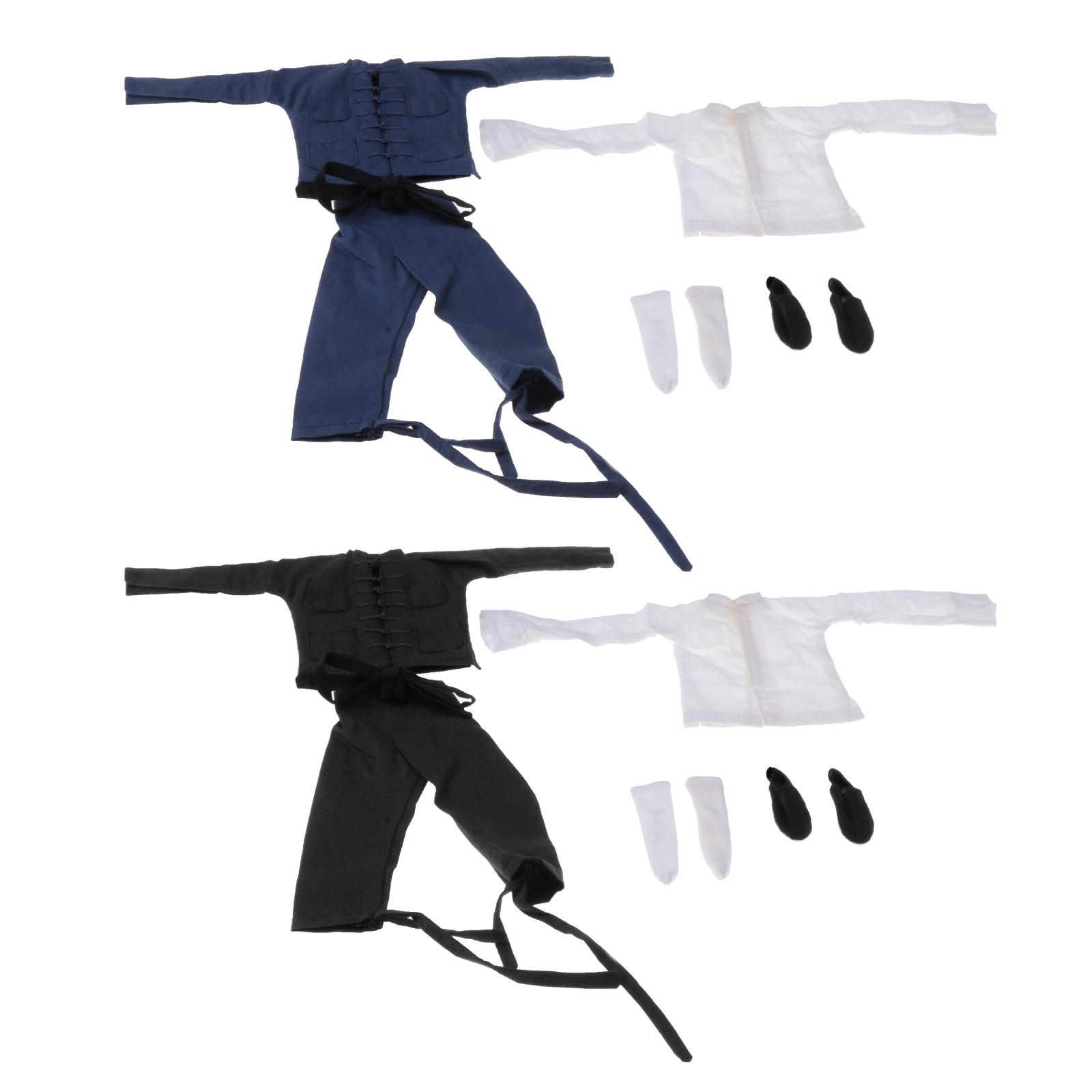 Handmade 1:6 Scale Bruce  Chinese Kongfu Costum Clothes Set Tang Suit for 12 Inch Action Figure Soldier Men Accessories Parts