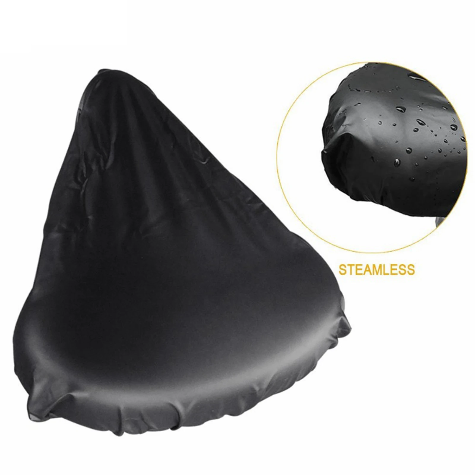 Durable Waterproof PVC Bike Saddle Cover Black Bicycle Seat Rain Cover Elastic Anti Dust Bike Seat Cycling Equipment