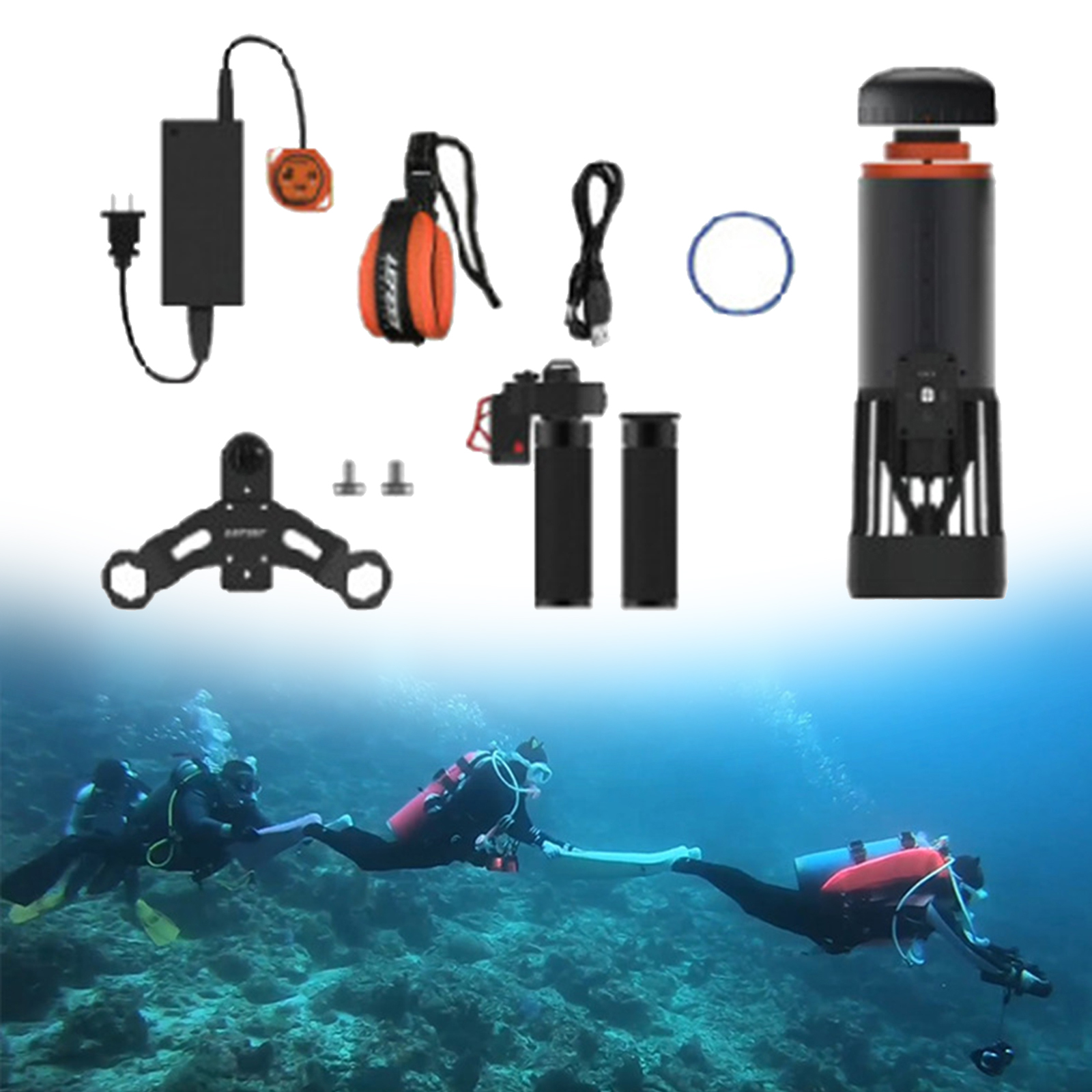 Sea Waterproof Electric Underwater Scooter Dual Motors Diving Propeller Swimming Pool Aqua Scooter Diving Equipments 7kgf