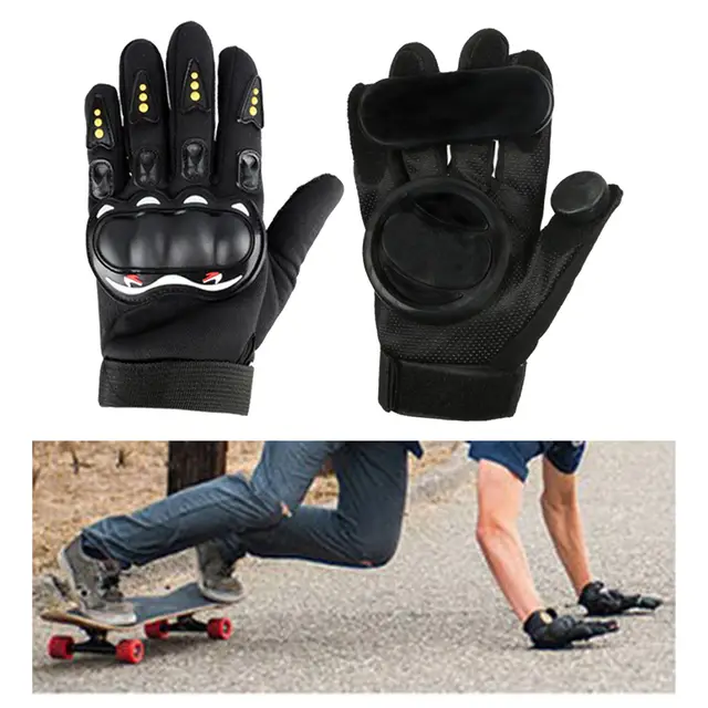 FDSF Gants de protection en mousse pour longboard, skateboard, descente et  patin avec palet coulissant