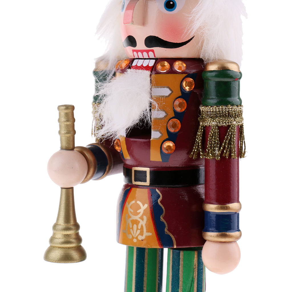 Red 30cm wooden nutcracker soldier figure puppet doll home decor toy
