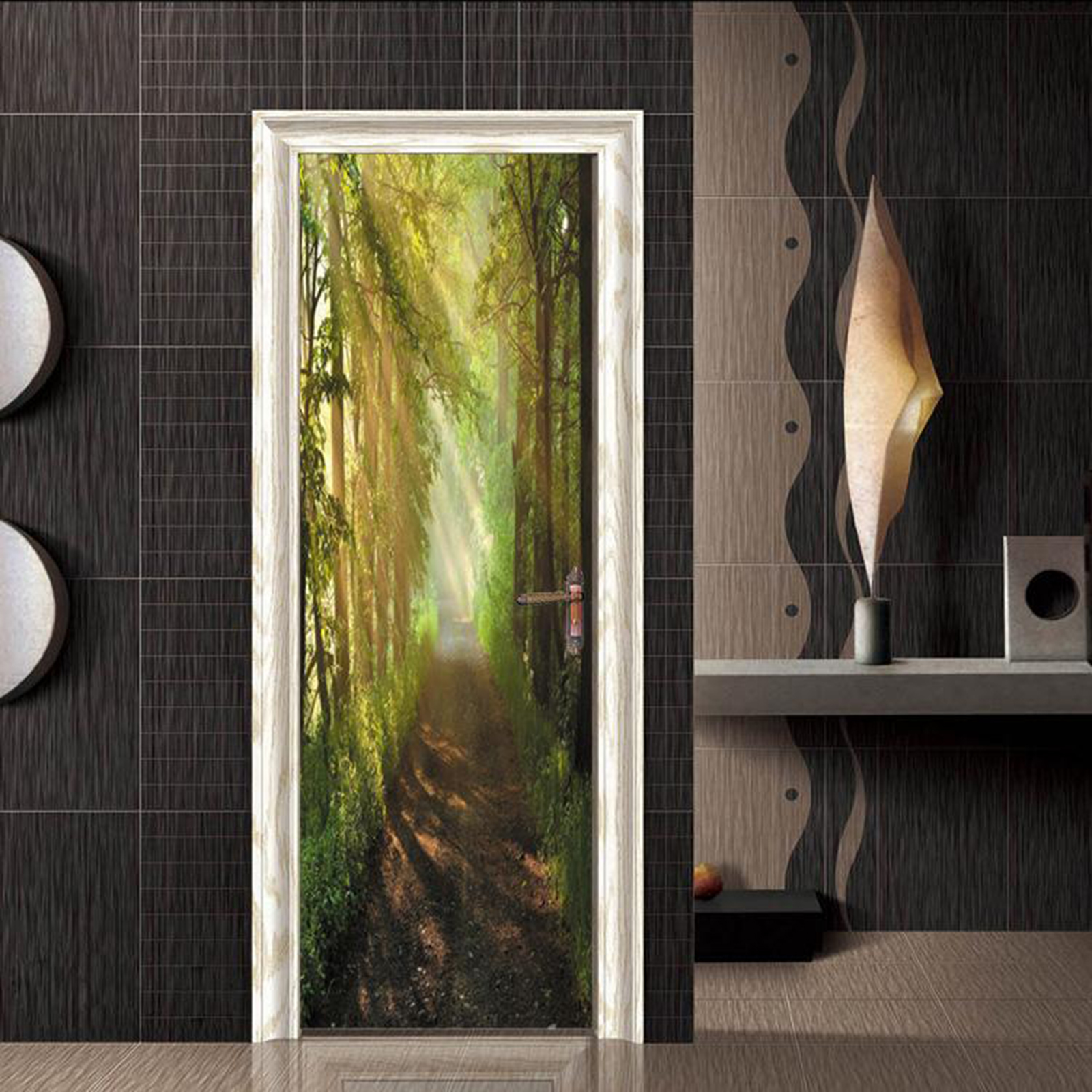 3D Door Decal Door Stickers Decor Door Mural Removable Vinyl Door Wall Mural Door Wallpaper for Home Decor