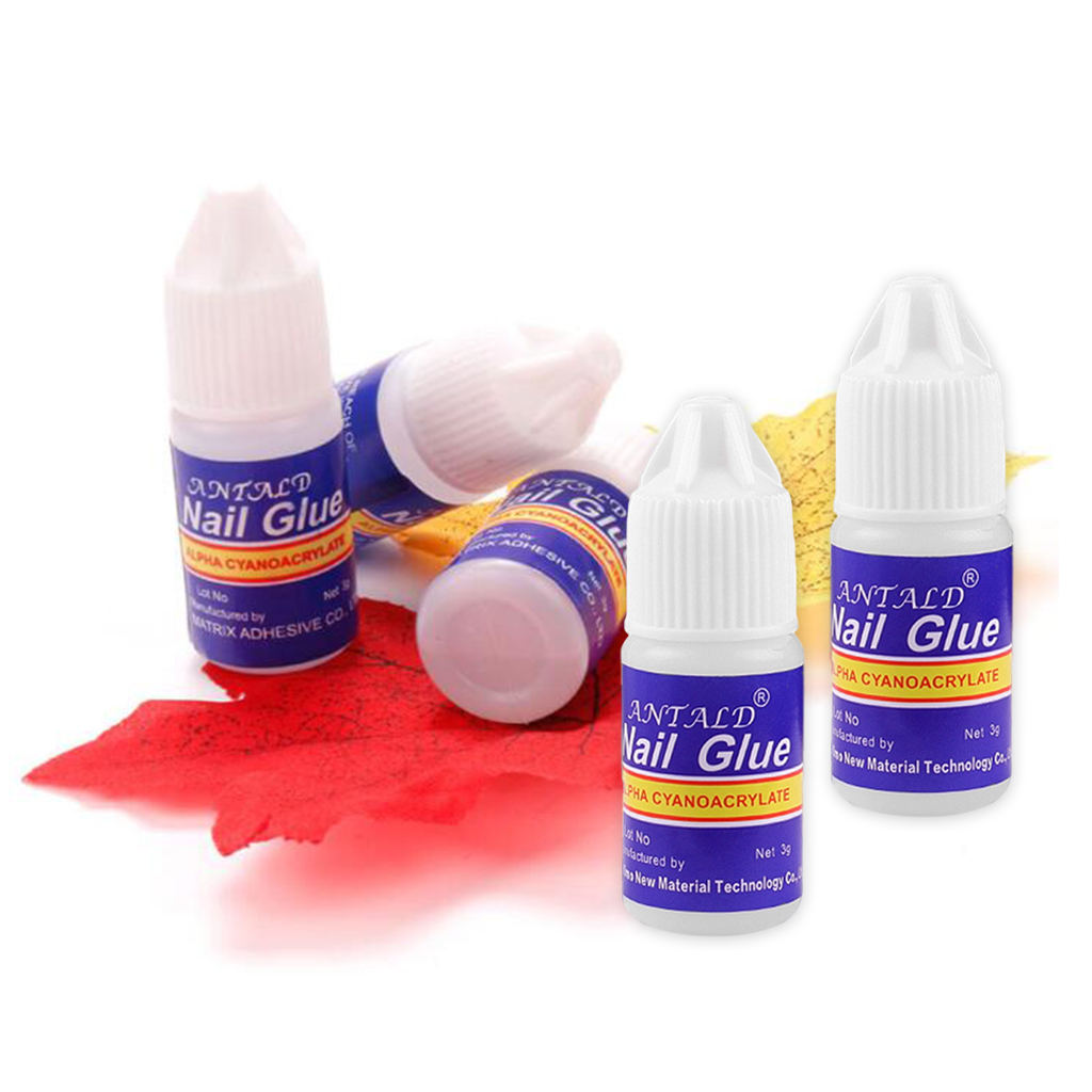 5 Bottles 3g Nail Glue Clear Strong Adhesive Acrylic False Nails Nail Adhesive Suitable for Sticky Nails Rhinestone