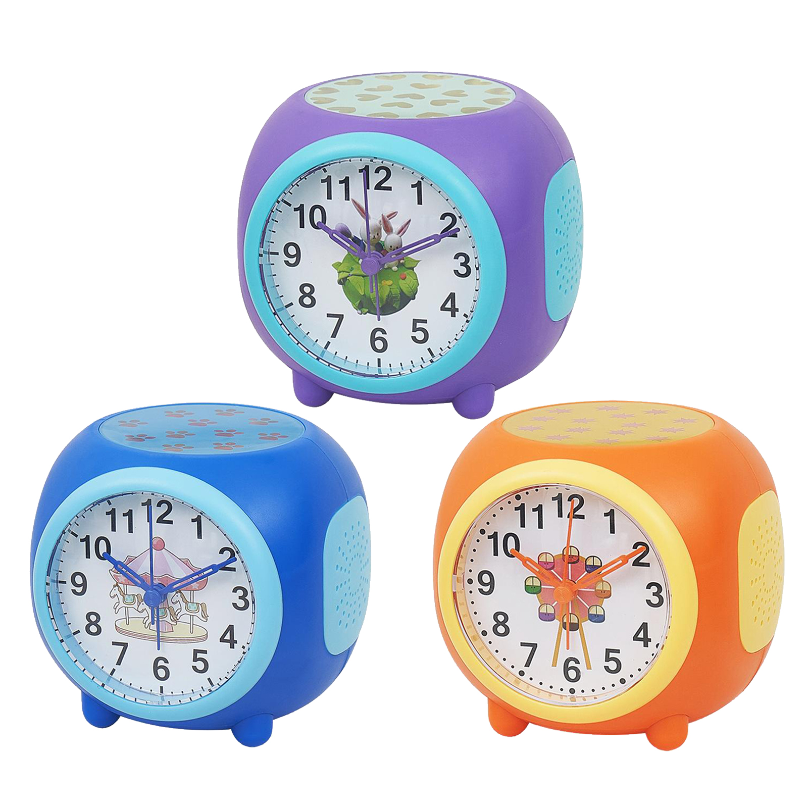 Star Projector Night Lights Alarm Clock Kids Rotating Star Moon Projection Lamp, Snooze Clock