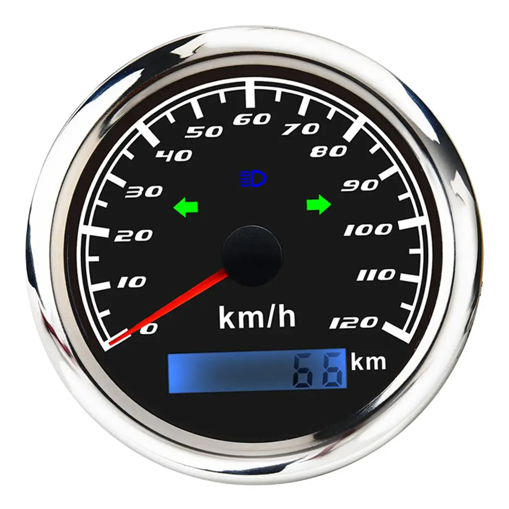 Digital GPS Speedometer 120km/h Stainless Steel  Meter W/Steering Lamp
