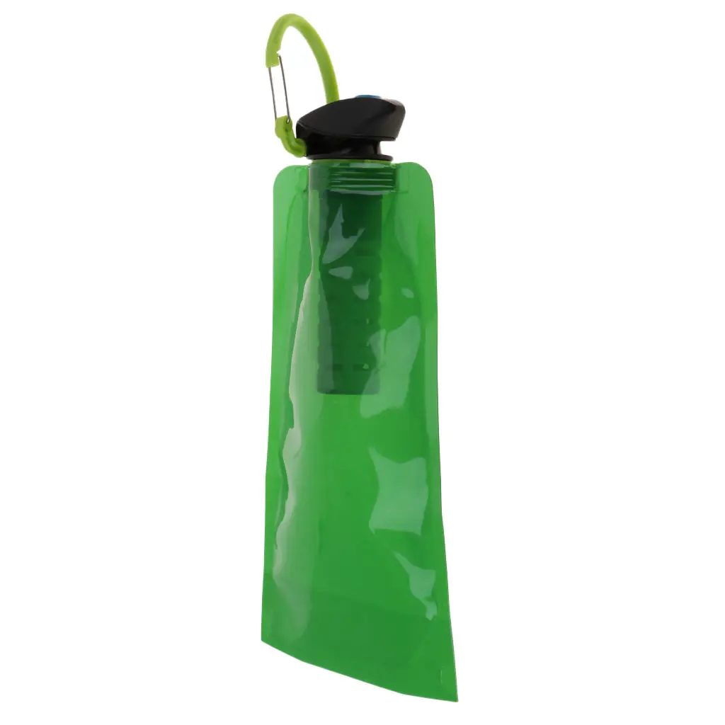 Perfeclan Sport Collapsible Water Bag with Filter ABS Plastic for Camping Cycling Foldable Water Bottle