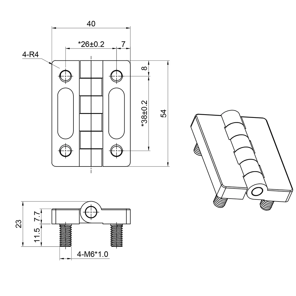 Heavy Duty Stainless Steel Boat Cabin Door Hinge with Screw Bolt