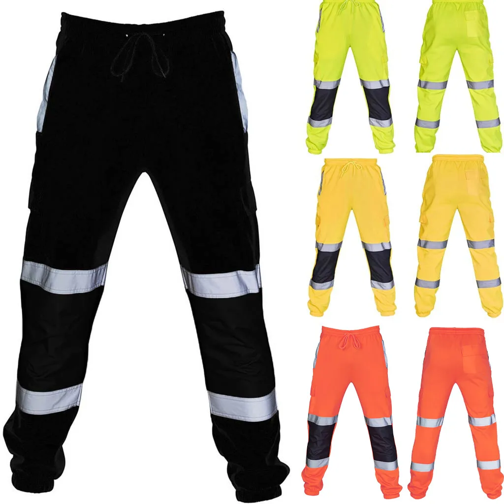 SAGACE Men's Personal Sport Running Stripe Sweatpant Road Work High Visibility Overalls Casual Pocket  Work Casual Trouser Pants cargo pants outfit