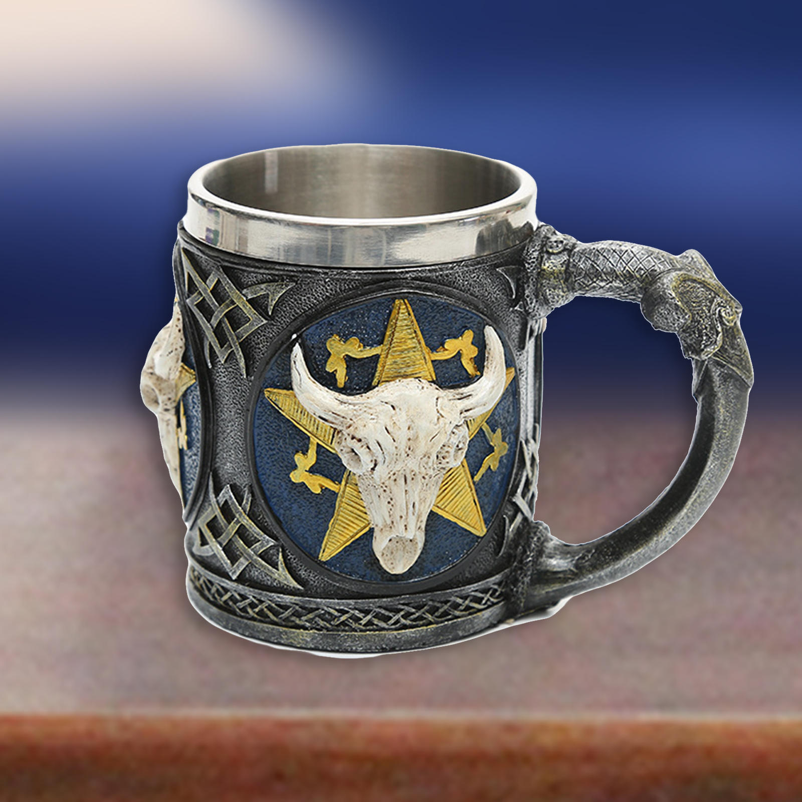 Coffee Mug Antique Bison Gift Souvenir Engraving Personalized Beer Mug Drinkware for Party Cocktails Men Coworkers