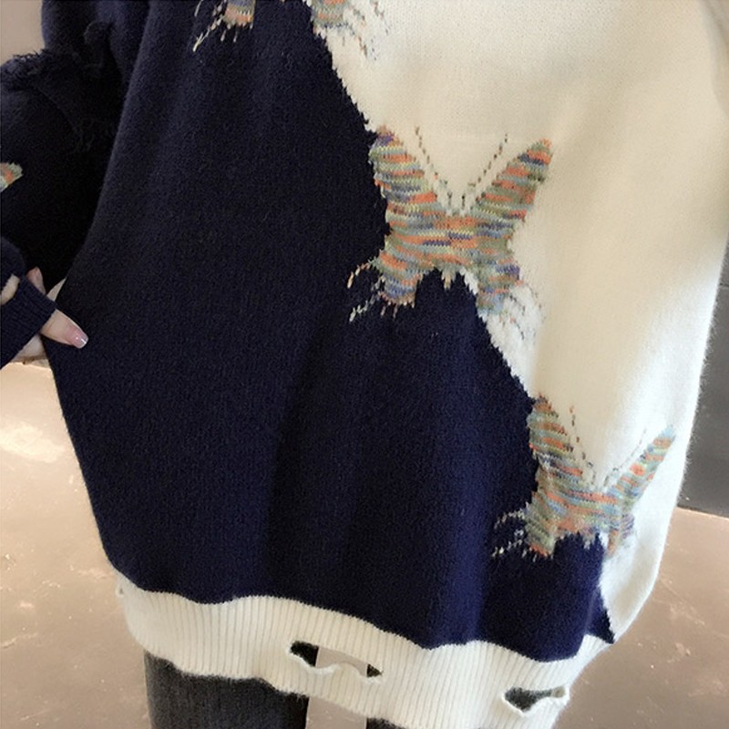 Pullover Women's Sweater Fashion Knitted Embroidered Sweater Autumn Winter Oversized Woman Sweaters Pullover Women's Sweater Fashion Knitted Embroidered Sweater Autumn Winter Oversized Woman Sweaters