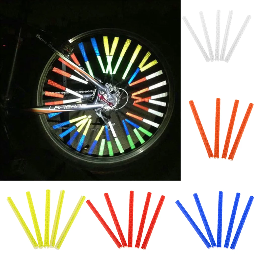 12pcs Bike Cycling Bicycle Wheel Spoke Clip Reflector Reflective Mount Tube Lamp Mulitcolor Bike Reflective Spokes Tube Cover