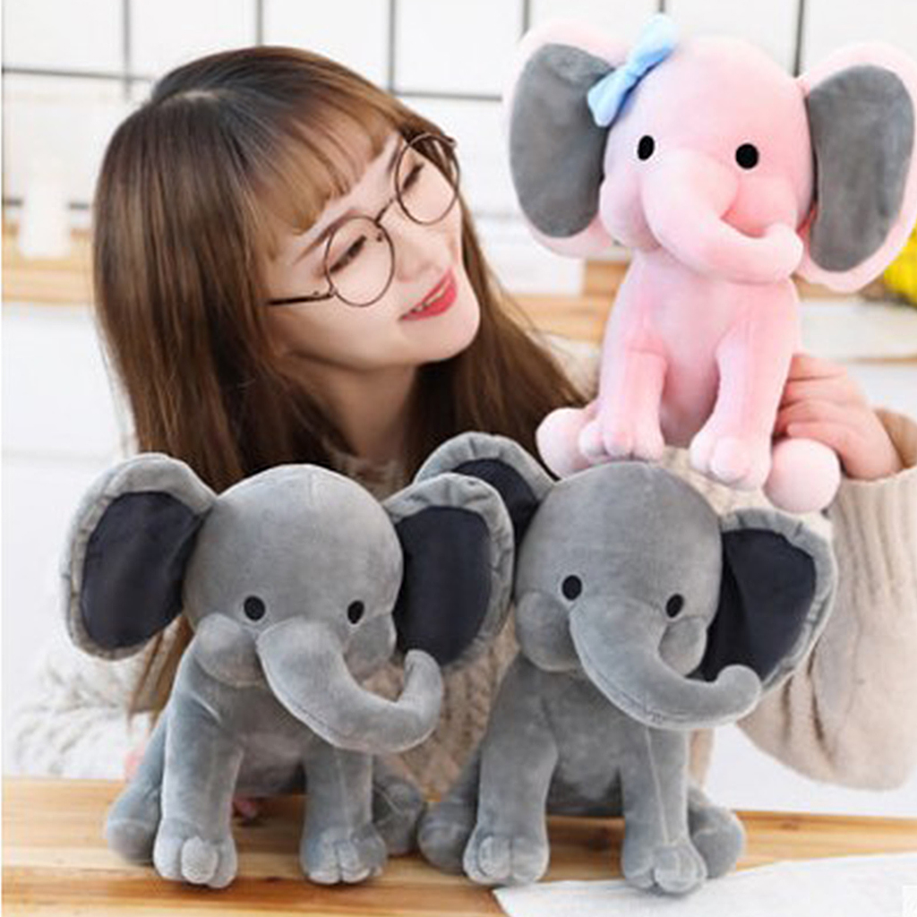 Lovely 9.8 inches Elephant Plush Stuffed Animal Toy for Sleeping Birthday Present for Kids Girls