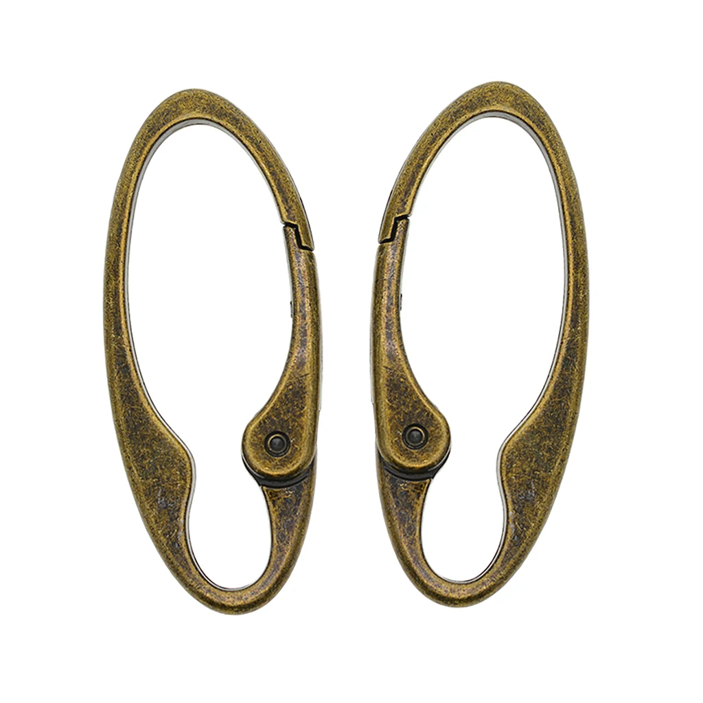 2 Pcs Antique Bronze Spring Snap Clip Hook Alloy Clip Backpack Keychain Keyrings for Camping Rappelling Climbing Equipment