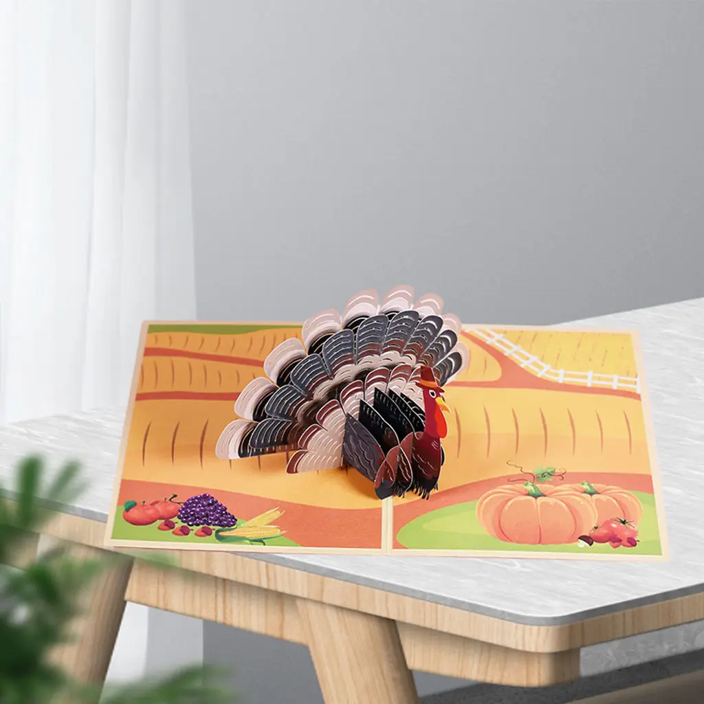 3D Popup Turkey Cards Christmas Cards Thanksgiving Day Invitation Gifts Thank You Card Anniversary Gifts Postcard