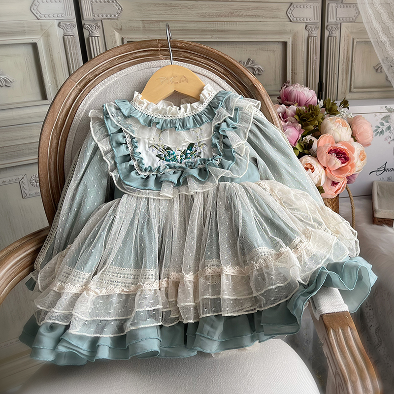 Spanisch Kinder Mädchen Kleid Winter Kleid für Mädchen Mode Festival Süße Kleid Party Kleider für Mädchen Weihnachten Lolita Kleid – Detail 4
