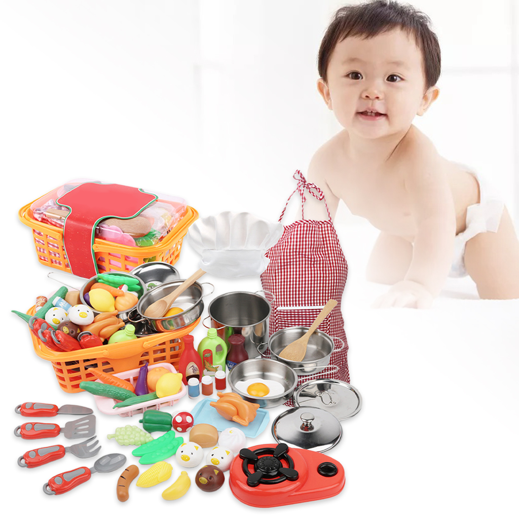 42pcs Deluxe Kids Pretend Play Kitchen Chef Set, Baking Toys Set for Toddlers Boys Girls
