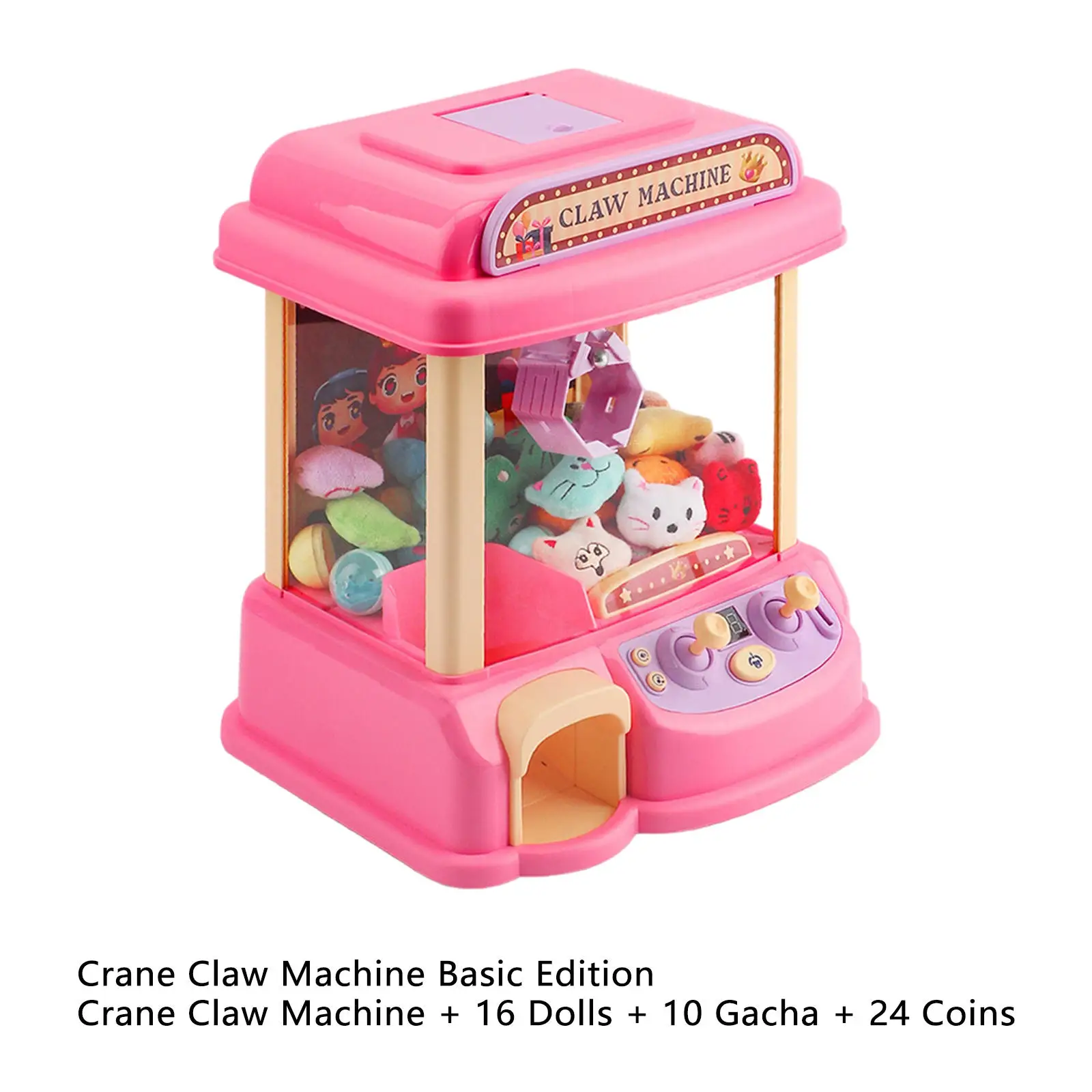 Electronic Claw Machine Candy Grabber Arcade Kids Toy Music Crane Pink 