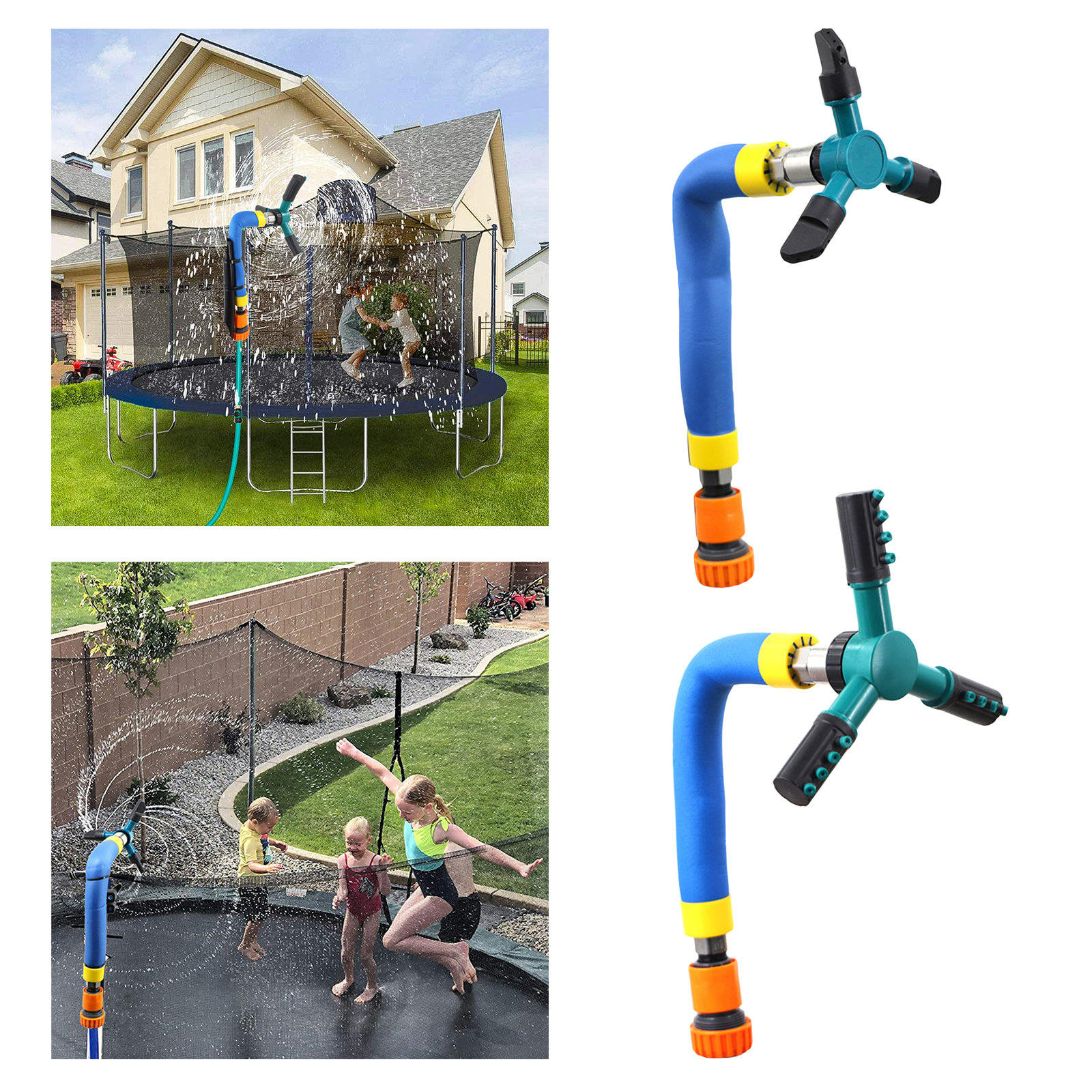 360° Rotating Water Sprinkler Trampoline Rotary Sprinkler for Outdoor Backyard Water Park Summer Gardening Sprinklers