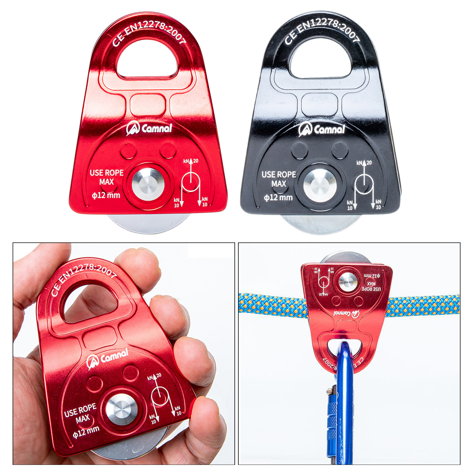 25KN Rock Climbing Tree Rigging Arborist Rope Pulley Fall Protection Pulley