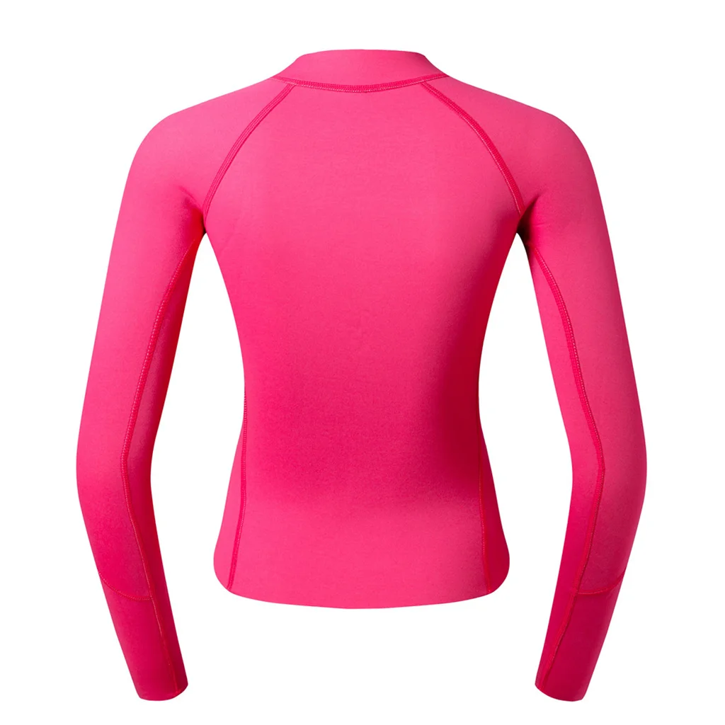 Women Wetsuit 2mm Suit Top Shirt Diving Swimming Jacket Rose Red