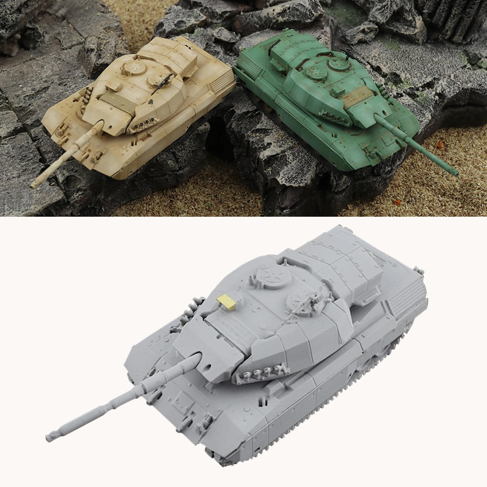 5pcs Plastic Medium Tank Model Military Toy Sand Scene Playset Accessory 