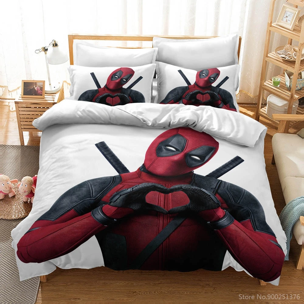 Deadpool 3-Piece Bedding Set Duvet Cover Quilt Cover Pillow Cases 
