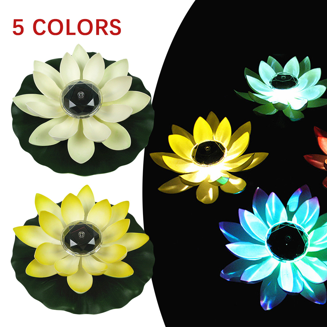 Flor de Lótus Decorativa sem Bateria Forma Lagoa Lanterna Flutuante Led Festival Outdoorwaterproof Jardim Lâmpada Iluminação Luz 4 Cheap Luzes subaquáticas