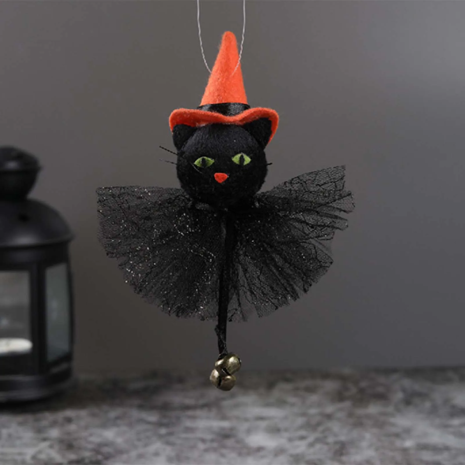 Halloween Flying Witch Cat Owl Cabochon Black Glass Pendant Necklace Jewelry#242 