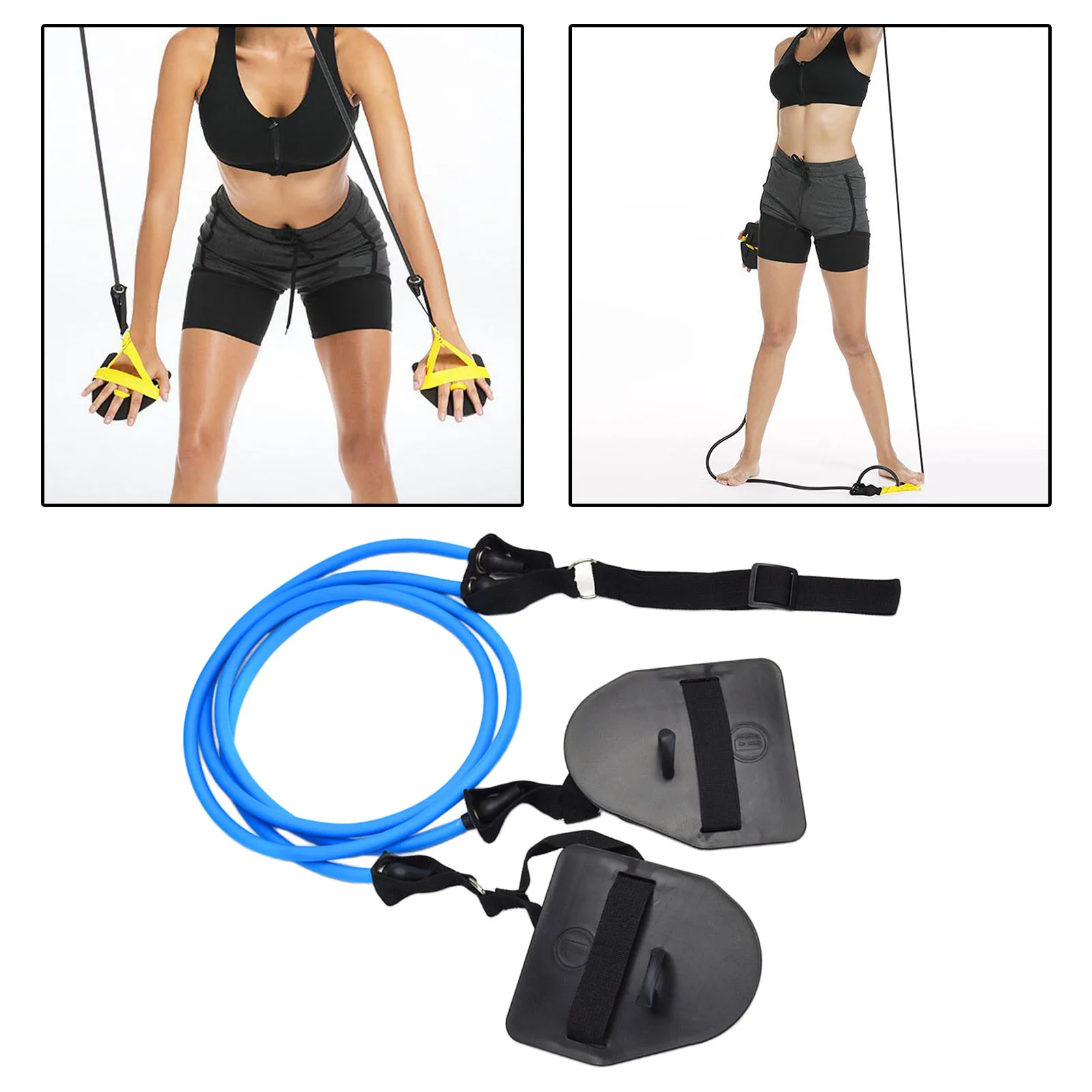 Arm Strength Trainer Resistance Bands Swimming Fitness Exercise Paddle Workout Simulation Elastic Band